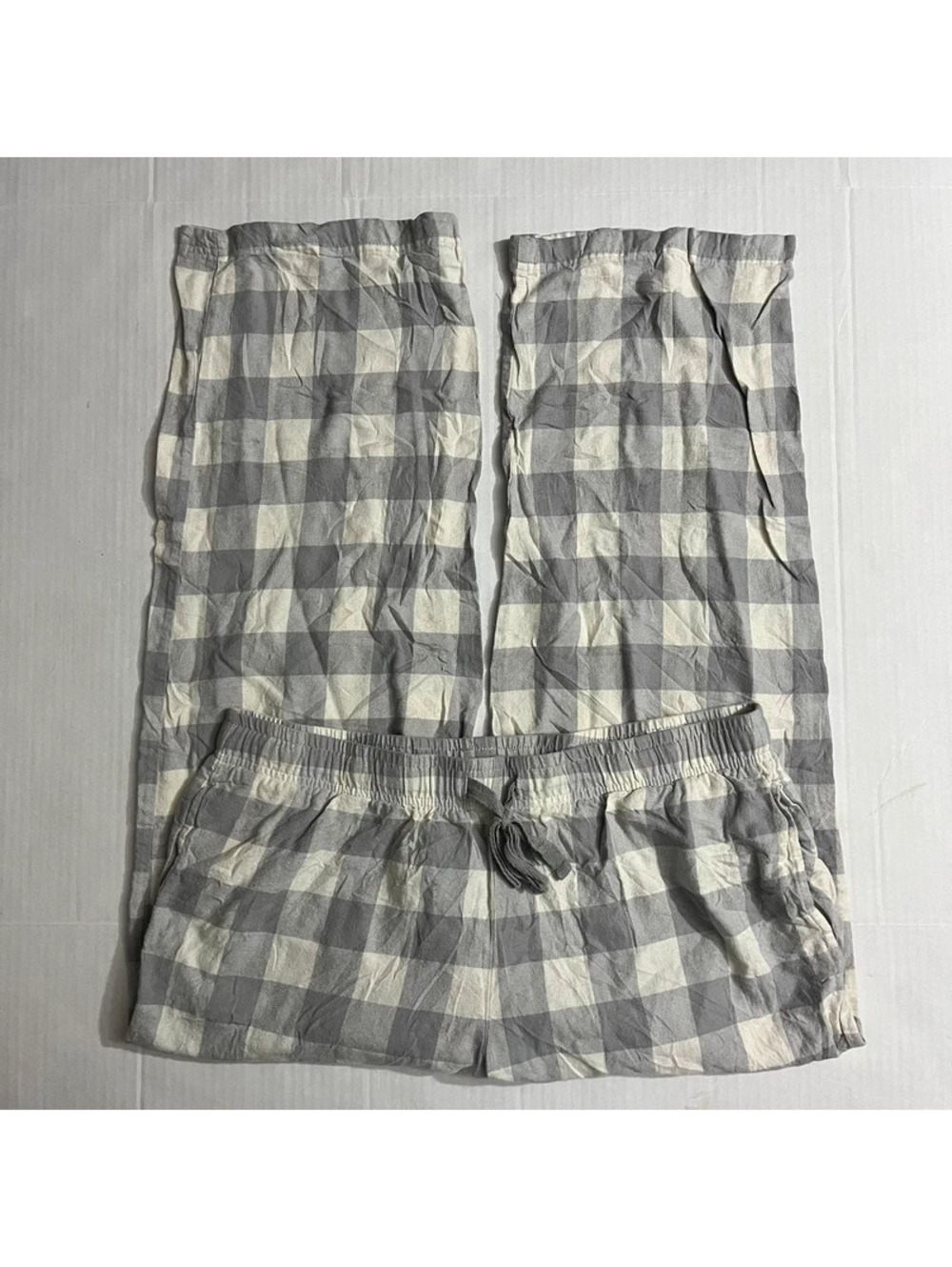 Gingham Grey Straight Leg Pajama Pants womens XL